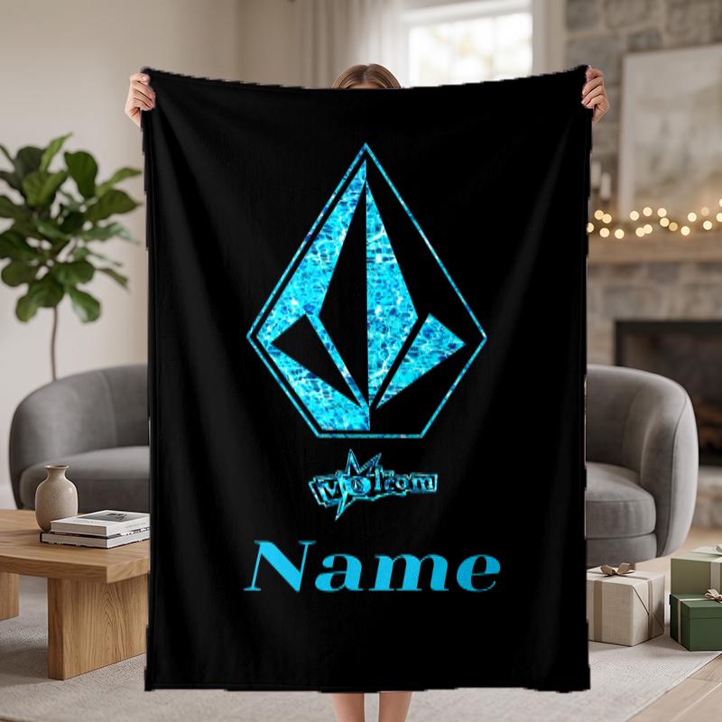 V-VOLCOM Custom Flannel Blankets Soft Warm Cozy Throws for Home Decor Holiday Gifts