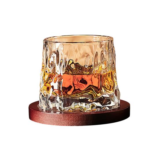 Rotating Tumbler Glass Spinning Beer Whiskey Cup with Weighted Base A