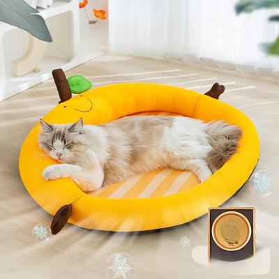 Orange Summer Cute Fruit Backrest Kit Cat Summer Breathable Heat Dissipation Wear-Resistant Scratch-Resistant Pet Cat Nest Mat