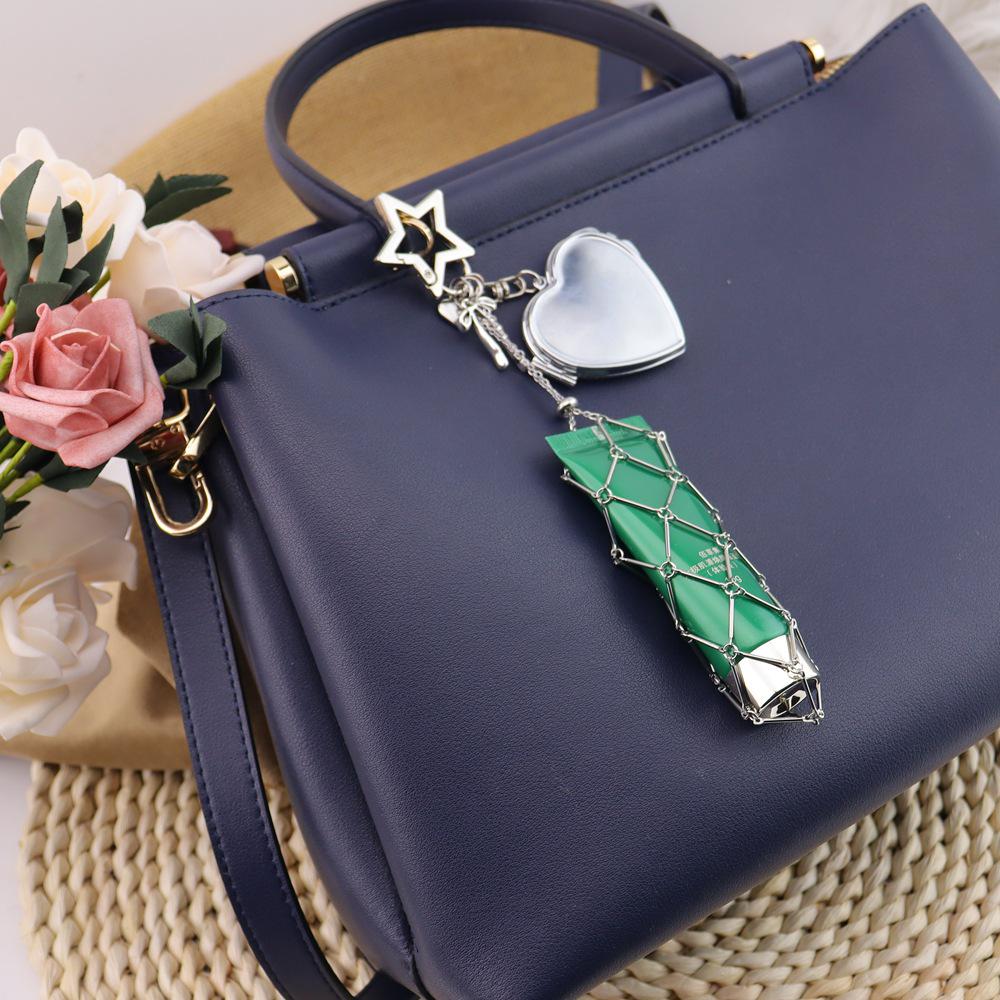 Original Fashion Metal Mesh Crossbody Bag Charm and Keychain Accessory