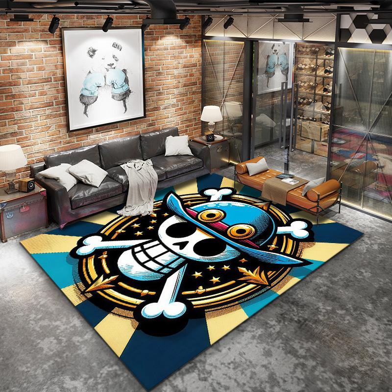 One Piece Straw Hat Pirates Carpet Rug For Living Room Bedroom Home Sofa Decoration,kids Play Nonslip Floor Mat
