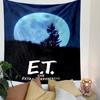 E.T. The Extra Terrestrial Movie Poster Tapestry Wall Hanging, Spielberg Sci-Fi Film Art, Retro Wall Decor for Bedroom Living Room Dorm