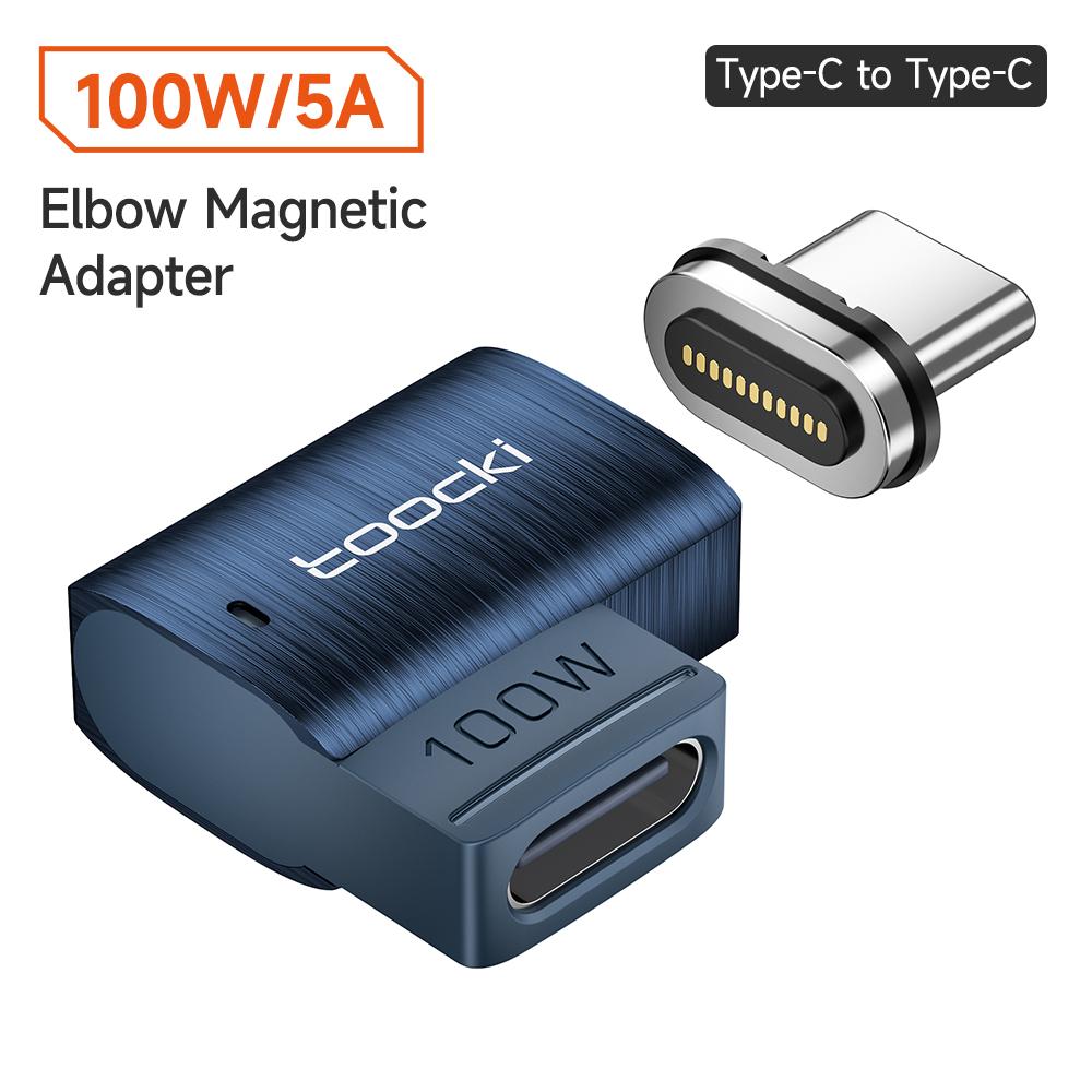 Toocki 100W Magnetic USB C Adapter To Type C For Xiaomi Huawei LED Display OTG Connector USB C Female Converter For Oneplus LG 3