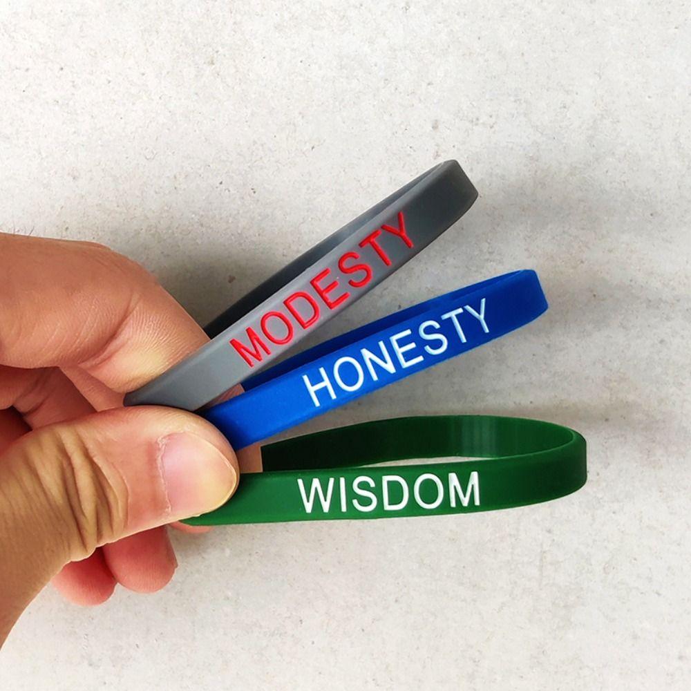 Printed Fun Motivational Wristbands Lettering Sports Bracelets  Kids Gift
