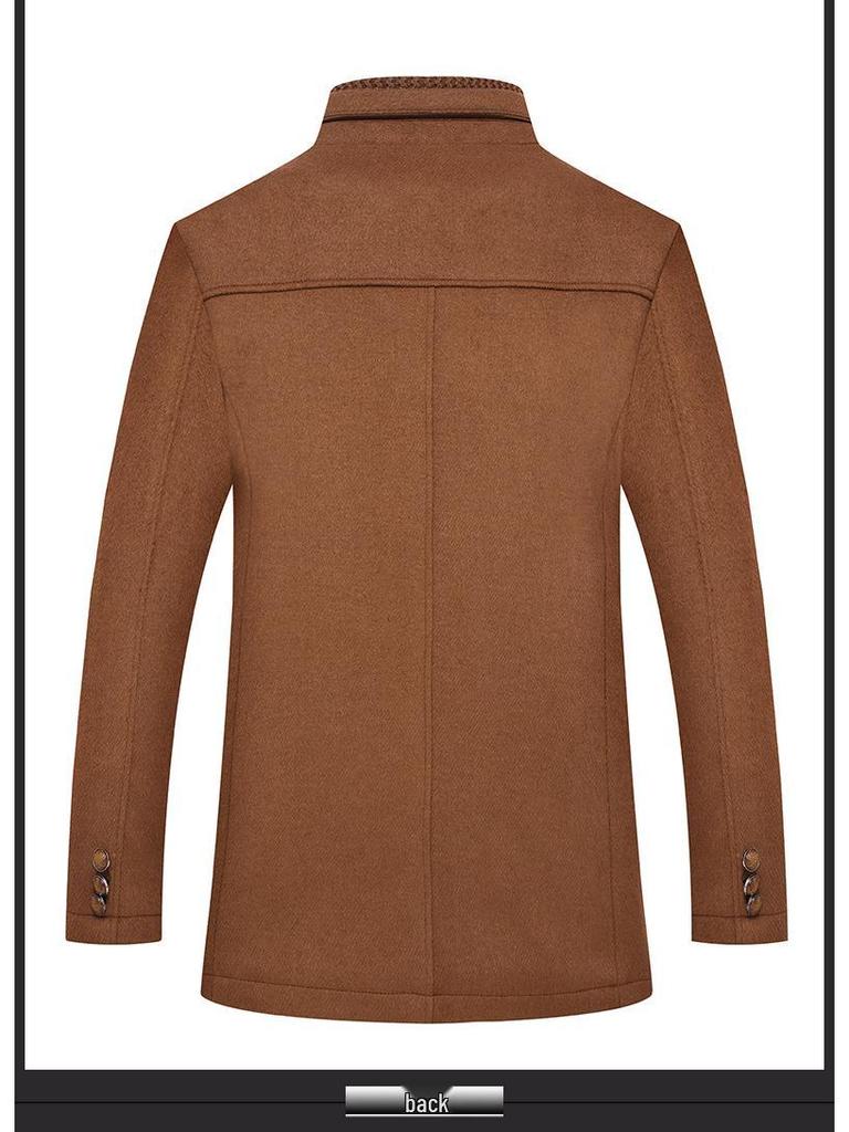 Męski wełniany płaszcz z podwójną klapą - Modne okrycie wierzchnie jesienno-zimowe