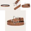 Fashionable Vintage Leather Belt With Starry Embossed Pattern For Casual Looks
