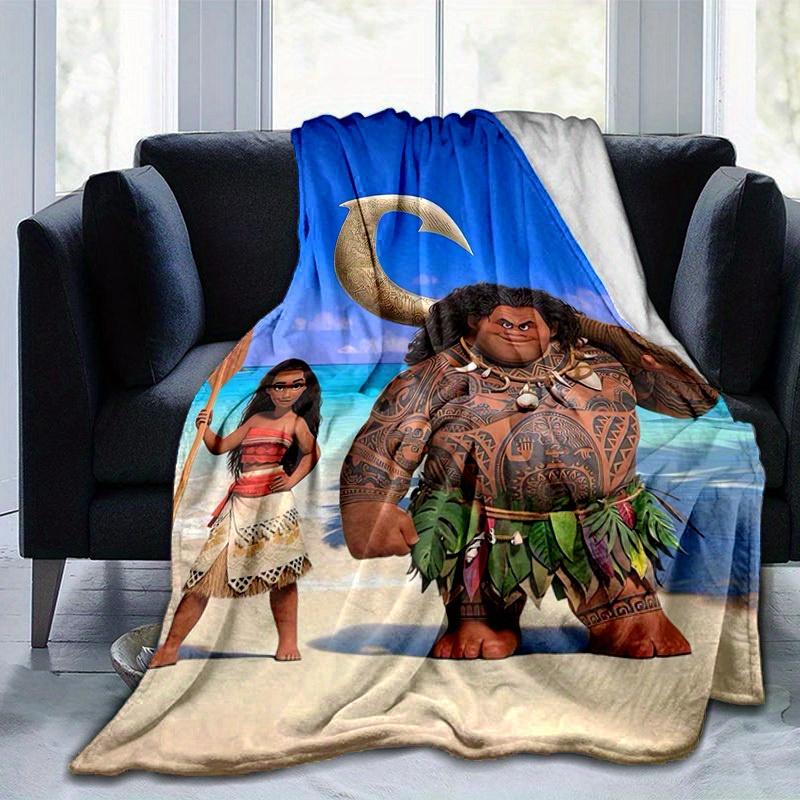 1pc, Moana & Maui Hawaiian Print Blanket Home Decor, Couch Throw, Outdoor Blanket, Gift, Coverlet Suitable for Bedroom