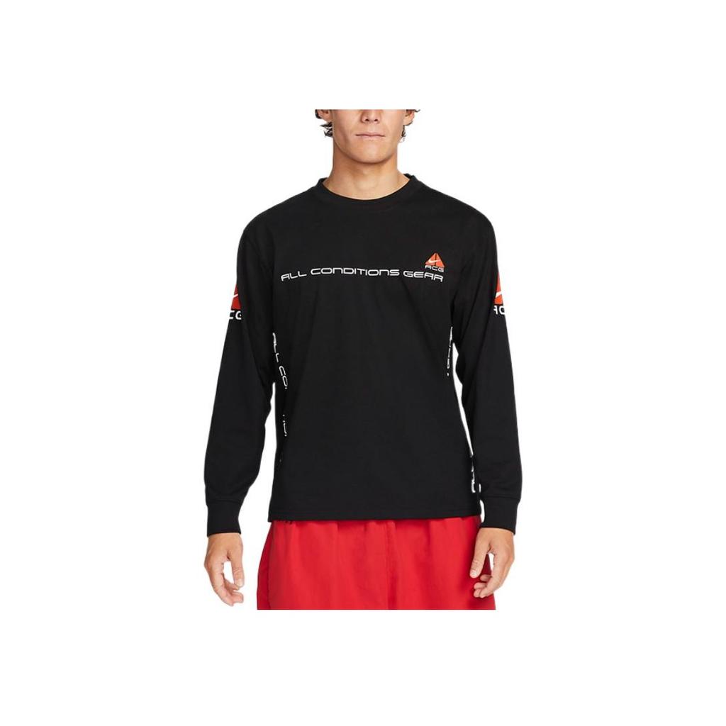 Nike Solid Crew Neck Pullover With Brand Logo Print Long Sleeve Sweatshirt Men Sweatshirt Black DV9639-010