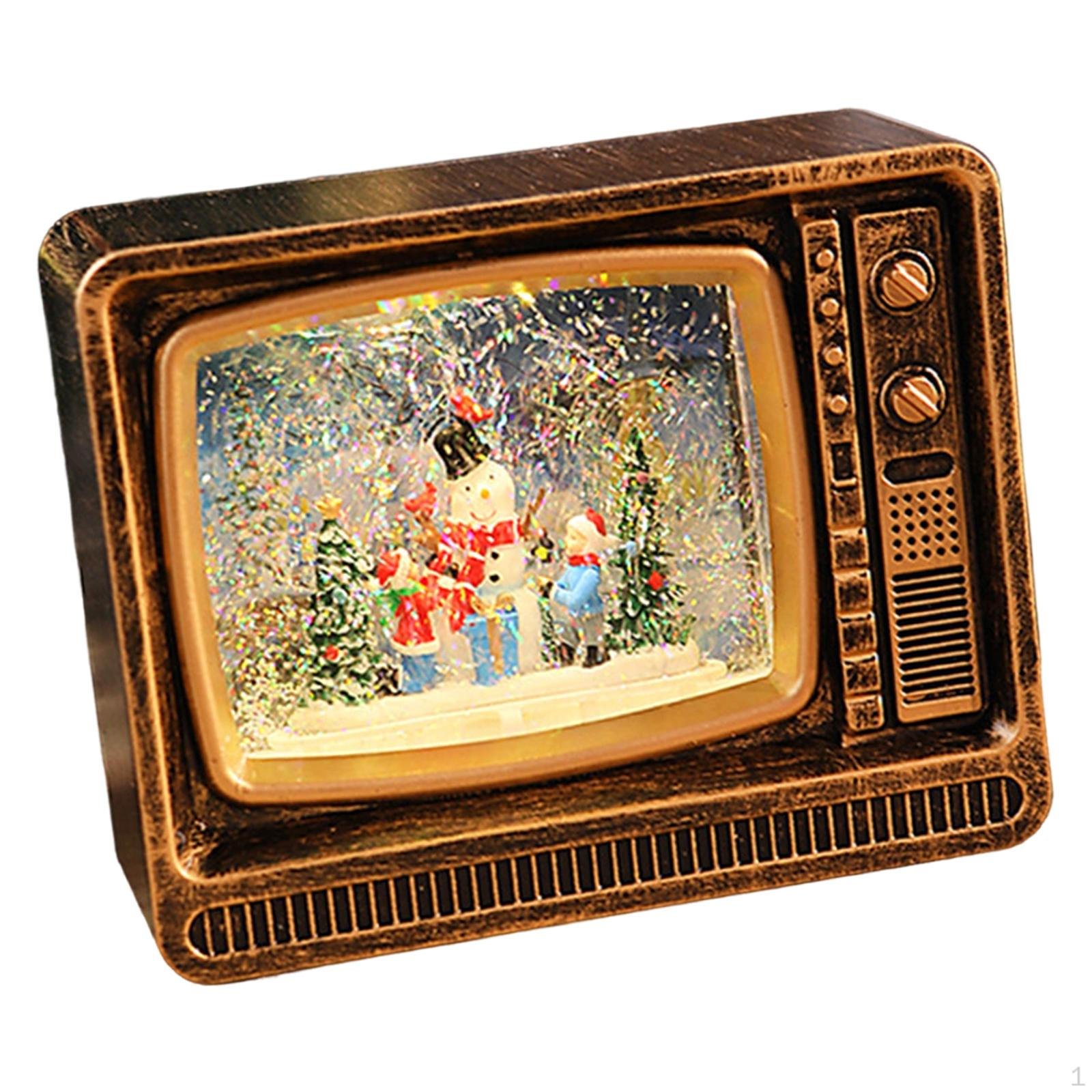 

Christmas Scene Music Box Gift Xmas Ornament for Bedroom Indoor Dining Table Reindeer Snowman