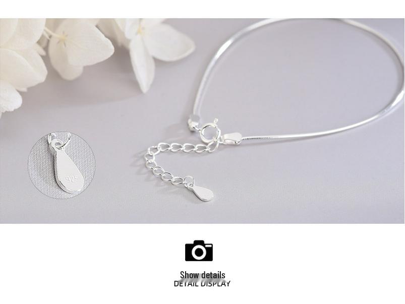 Exquisite 925 Sterling Silver Snake Bone Bracelet – Japanese Minimalist Style