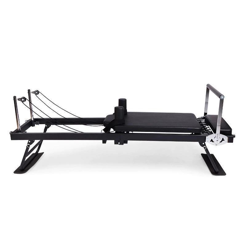 Foldable Pilates Reformer Bed with Wheels for Home Fitness and Yoga