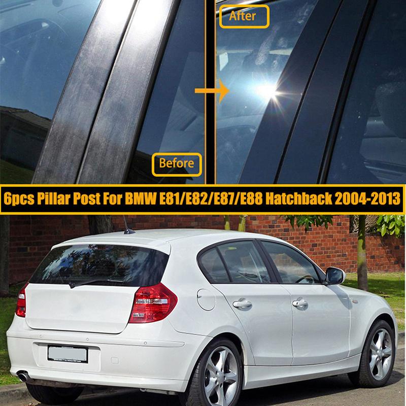 Fit For BMW 1 Series E81/E82/E87/E88 Hatchback 2004-2013 Glossy Black Pillar Posts Door Window Moulding Trim Sticker Decal Cover