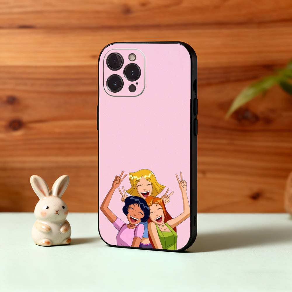 T-Totally S-Spies Phone Case For iPhone17,16,15,14,13,12Plus,Pro Max,XS,5G Soft Silicone Black Cover iPhone15promax