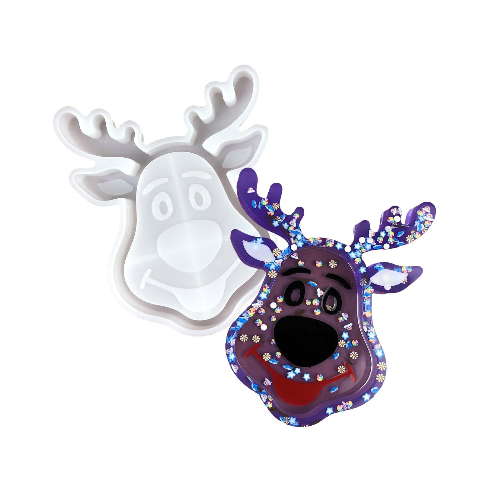 

Форма для подноса в форме рождественского оленя, силиконовая текстура, формы для изготовления посуды ручной работы, подходят для рукоделия и праздничных украшений