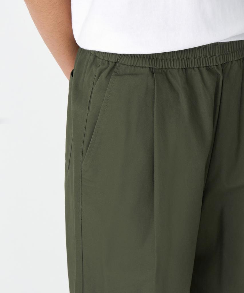 MUSINSA STANDARD Cotton Loose Tapered Elastic Waist Pants [Khaki]