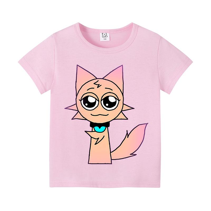 Sprunki T-shirt Boys Girls Tees Cartoon Children Clothes Fashion Casual Anime Printed Cotton Clothing Tops Summer Birthday Gifts