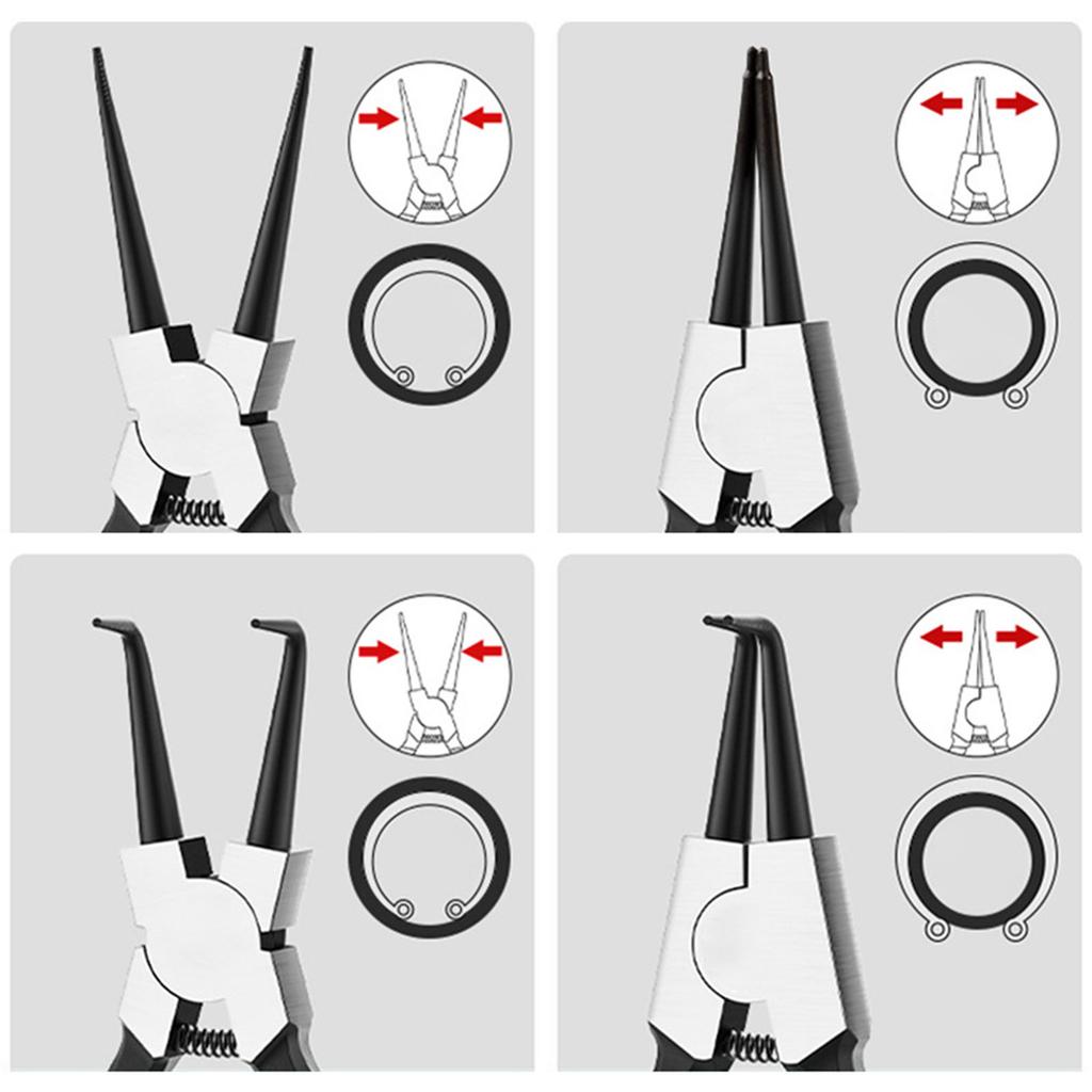 Cleste cu inel elastic de 7 inch Cleste Circlip Pentru Sarcini Precise Cu Durabilitate Oțel Aliaj Și Cap Ergonomic Îndoit