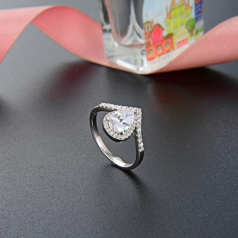Lindon Klassischer Zirkon-Ring aus 925er-Sterlingsilber, Damenschmuck, Hochzeitsversprechen, Party-Geschenk