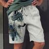 Men's Graphic Animal Wolf Shorts Summer Shorts Beach Shorts Mid Waist Streetwear Hawaiian Designer Casual