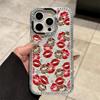 Leopard Print Red Lip Print Applies To Apple 17 Pro Mobile Phone Case iPhone15/16 Flash Diamond Star 14 Luxury 12 Women 13