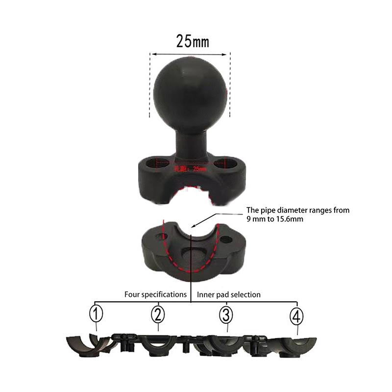 Aluminum Alloy Double Socket Arm For 25Mm/1 Inch Ball Head Holder Mount Clamp For Bicycle Motorcycle Camera Extension Arm