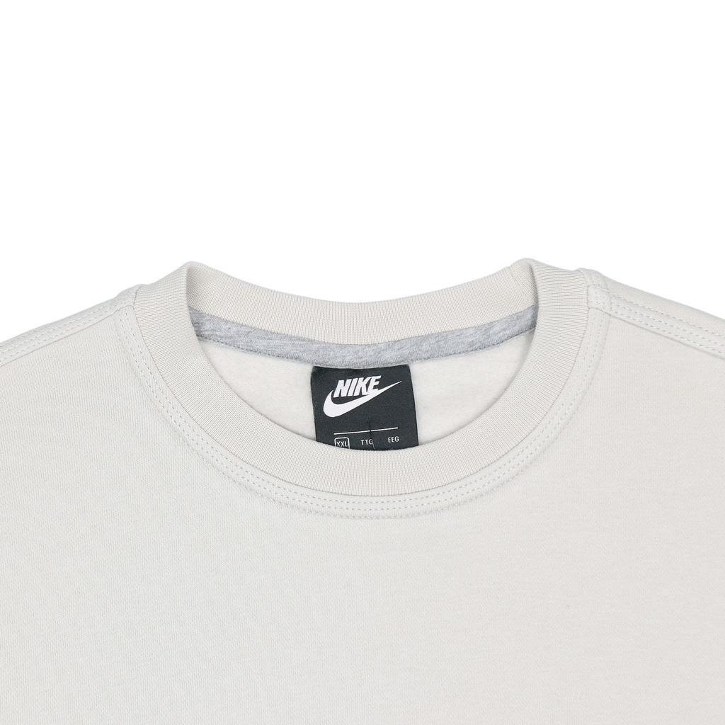 Nike Logo Print Crew Neck Pullover Fleece Lined Sweatshirt Men's Light Gray 916609-072