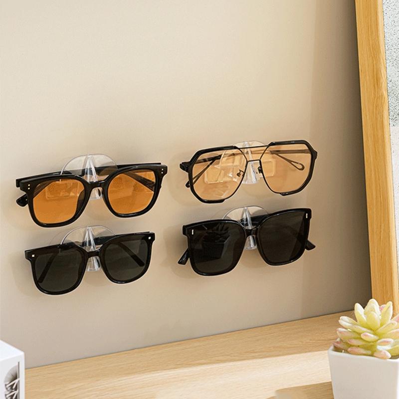 1/3/5/10pcs Glasses Storage Rack Transparent Color Wall-Mounted Sunglasses Storage Holder Glasses Display Rack Home Decoration