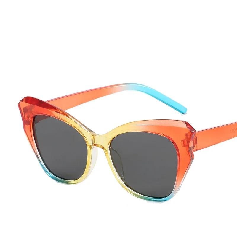 

Модные ретро роскошные большие солнцезащитные очки унисекс новые трендовые солнцезащитные очки с дизайном «кошачий глаз» модные уличные очки UV400 для верховой езды и вождения оранжевый