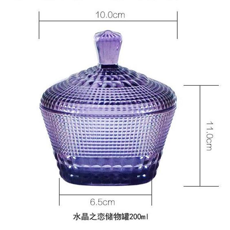 Stained Glass Candy Jar European Retro Storage Jar with Lid Storage Jar Household Storage Box Home Decoration Accessories