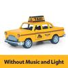 Retro Taxi Die-casting Alloy Car Toy, with Sound and Light, a Collectible Miniature Car Model