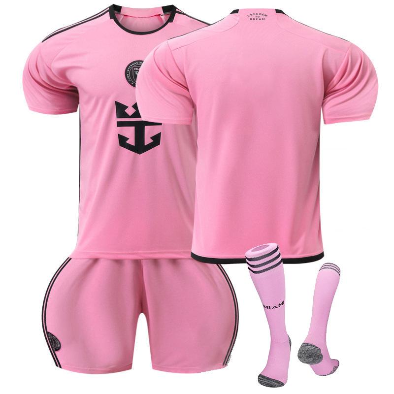 2425 Miami Home Court No. 10 Messi Football Jersey 9 Suarez Jersey Powder Set Trendy Football Jersey
