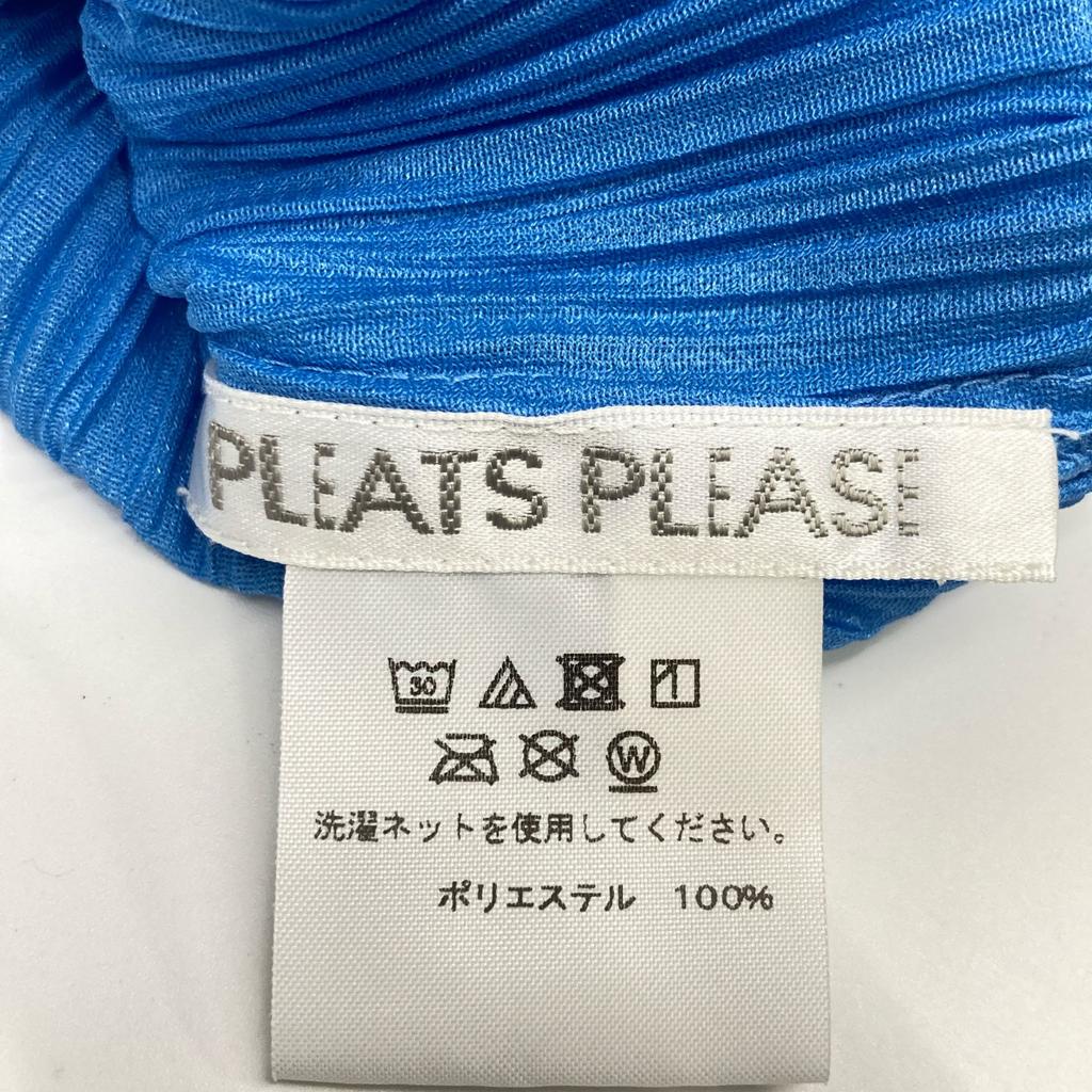 PLEATS PLEASE 21Stainless Steel PP11-JK761 Blue Pleated Blouse Tops 3 blueUsed