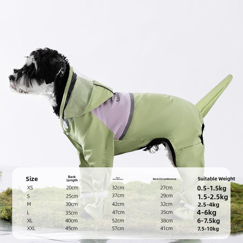 Waterproof Dog Raincoat with Legs for Medium Dogs Rainy Days Walking Dog Clothes Snauzer Special Dirt Resistant Pet Supplies