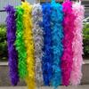 DIY 2M Turkey Feather Boa 38g-90g Marabou Feathers Boa Dyed Colors for Wedding Scarf  Shawl Decor DIY Crafts Costume Accessories