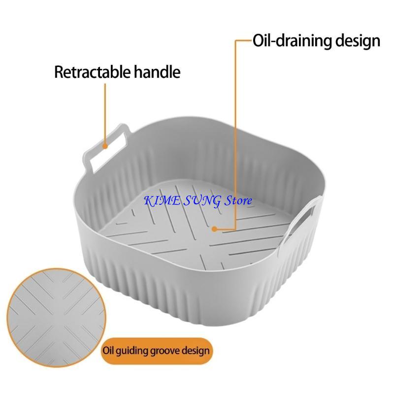 L5BD 2Pcs Air Frying Machine Silicone Liners Frying Basket For Replacement Reusable Air Frying Machine Silicone Accessories for