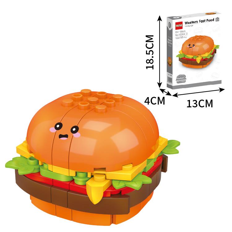 Doctor Star Children's Western Fast Food Assembly Playset - Small Building Blocks for School Gifts