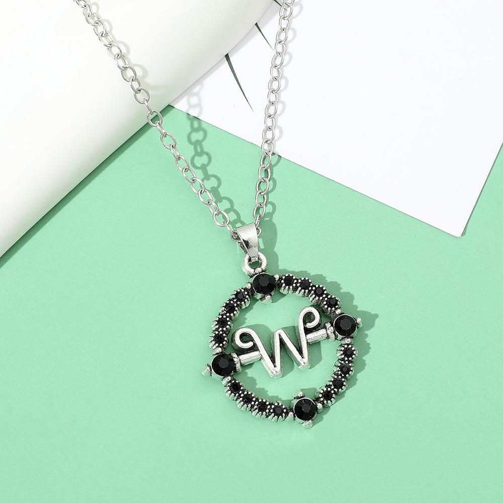 Wednesday Necklace for Men Women Fashion Hollow Letter W Pendant Charm, Minimalist Versatile Gift