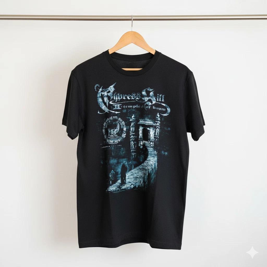 

Dark Gothic Temple Ruins Fantasy Art Graphic T Shirt Unisex Black - T628 L