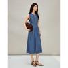 INMAN French Elegant Round Neck Sleeveless Denim Dress