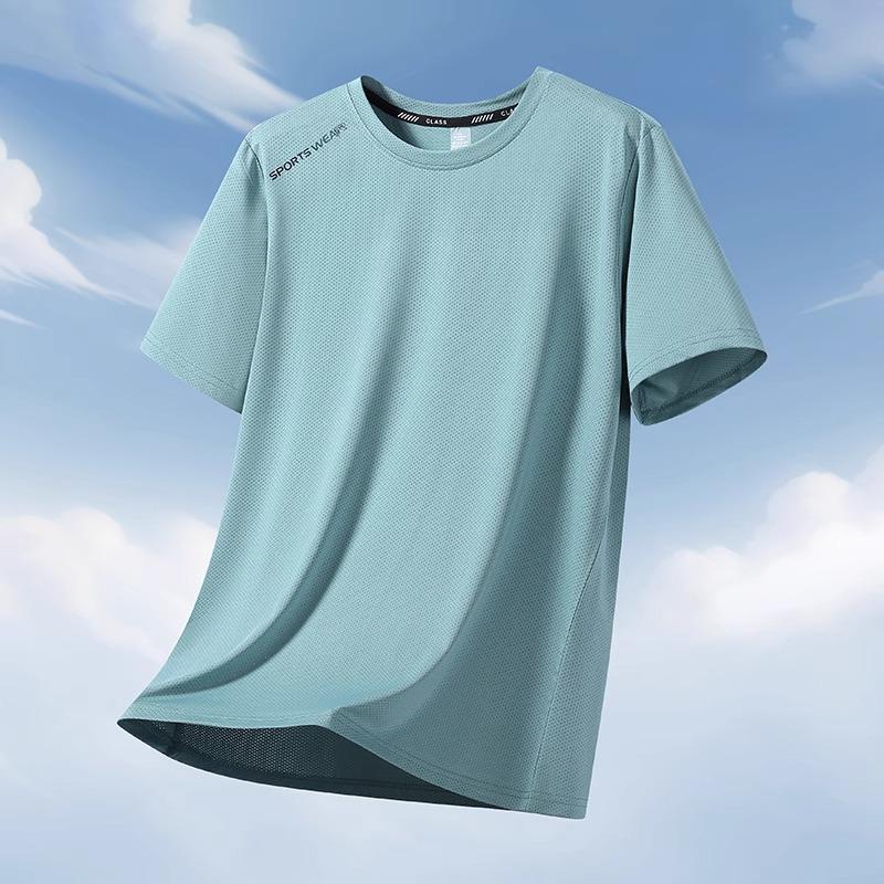 

12xl Summer Quick Drying Short Sleeved T-shirt Men Extra Large Size Quick Dry Round Neck Short Sleeve Oversized Tops Tee Big Loose Clothing 12XL синій
