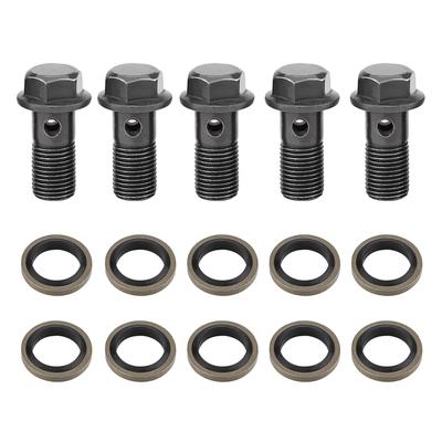 5pcs Motorcycle Banjo Bolts & Washers for Brake Caliper Master Cylinder M10 X1.25 M10 * 1.0mm