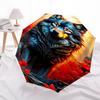 Wolf, Autumn Themed Automatic Opening and Closing Umbrella, Compact Travel Umbrella, Lightweight and Portable, Suitable for Beach Commuting