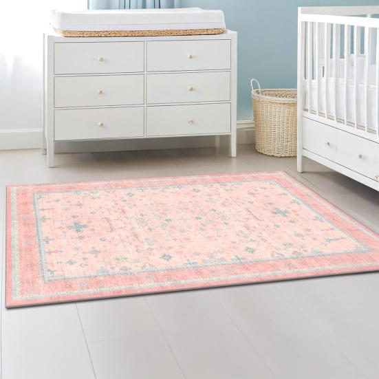 Retro Entrance Rug Ethnic Style Doormat Farmhouse Non-Slip Floor Mat Absorbent Living Room Rug for Entryway Kitchen Bathroom