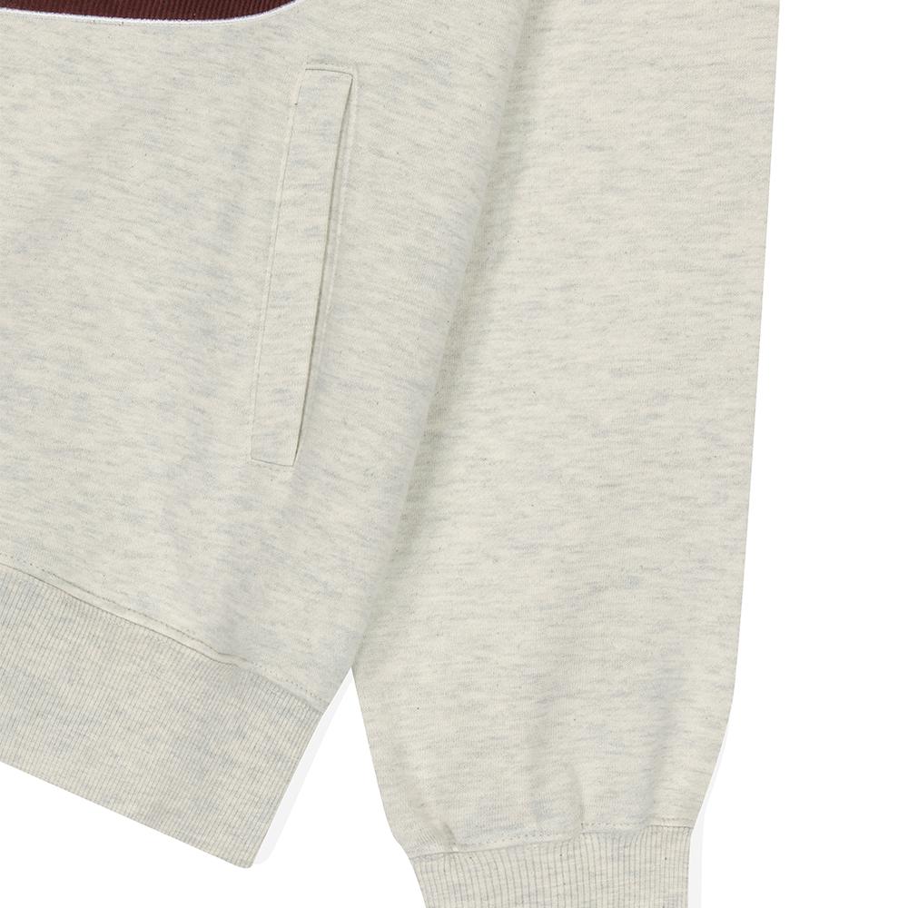 MAHAGRID Script Logo Half Zip Sweatshirt Oatmeal(Mg2Dfmm461A)
