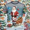 3D printed Santa Claus T-shirt men's and women's summer casual short sleeved Christmas T-shirt top men's oversized T-shirt