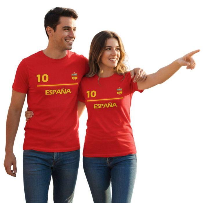 T-shirt de foot - NPZ - Espagne - Rouge - Unisexe - Respirant UPF30+