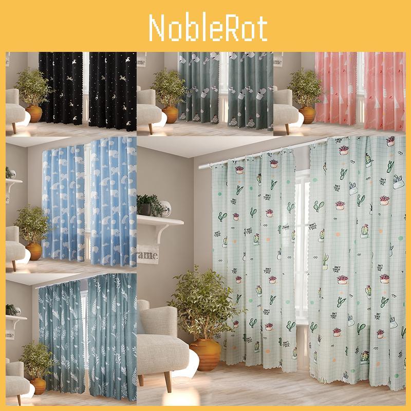Modern Blackout Window Curtain With Nordic Sunshade Design And Easy Hooks
