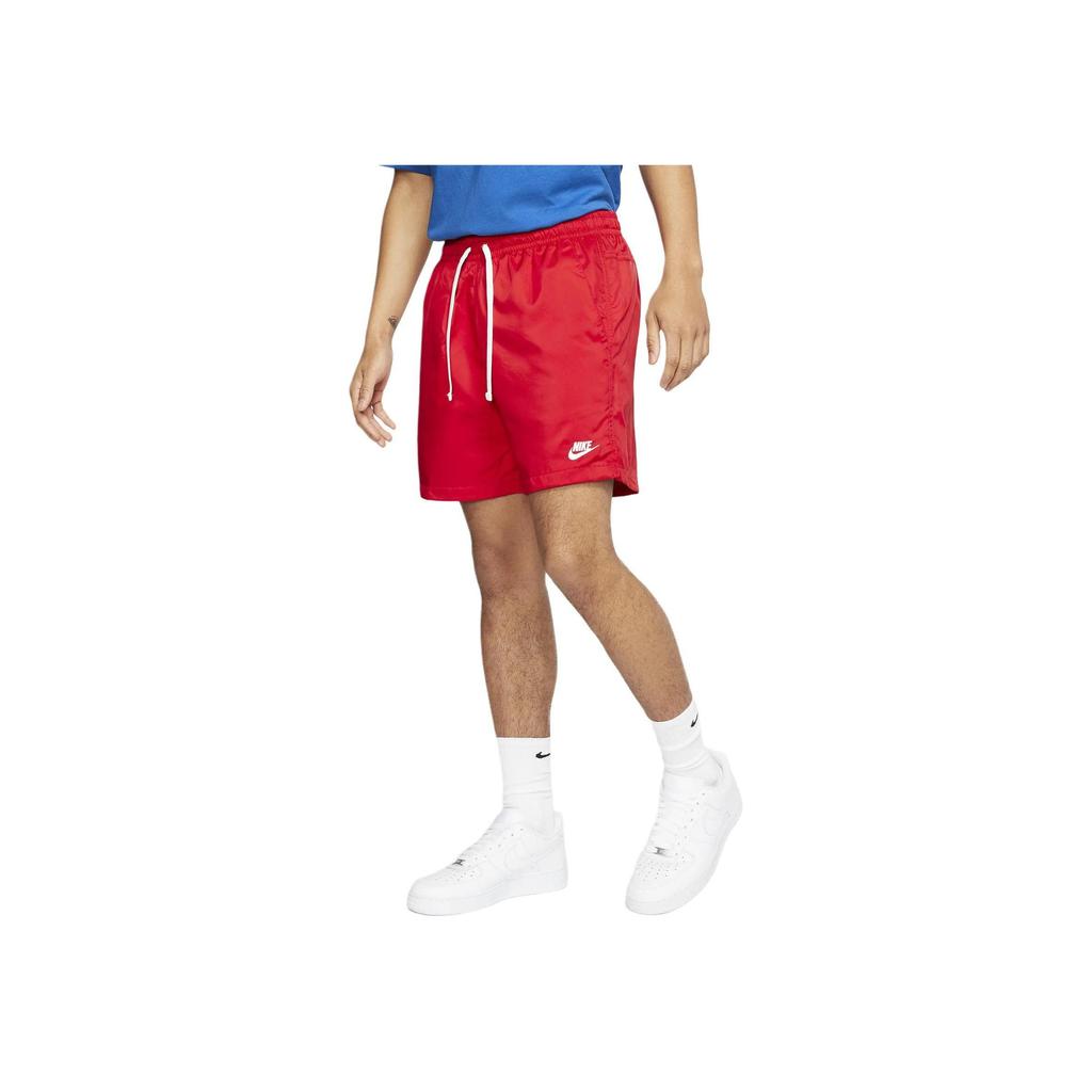 Nike Sportswear Logo Embroidered Drawstring Woven Shorts Men Bottoms University-Red AR2382-657