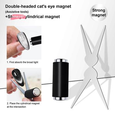 Multifunkční magnetická tyčinka na nehty s kočičím okem, super silný magnet na gelový lak, váleček s železným plíškem pro kreativní nail art