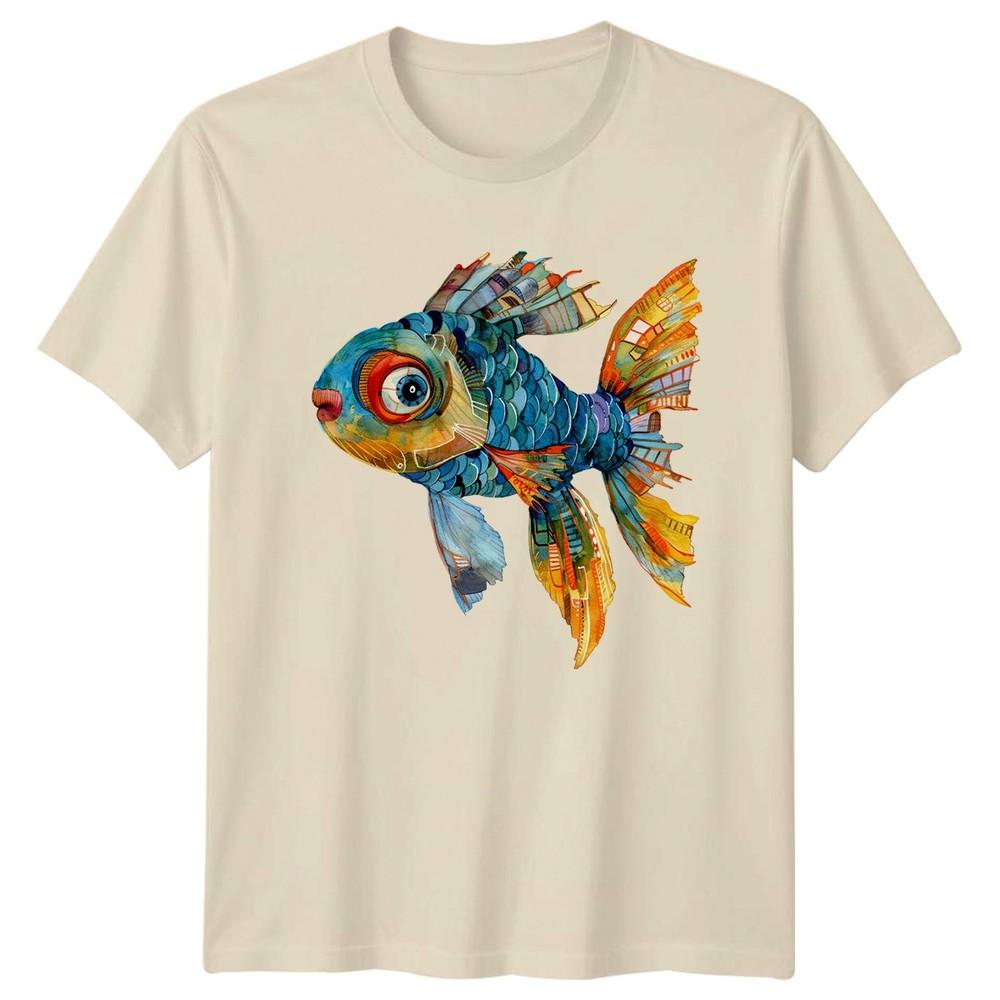 Colorful Artistic Fish TShirt Aquatic Wildlife Birthday Gift For Him And Her